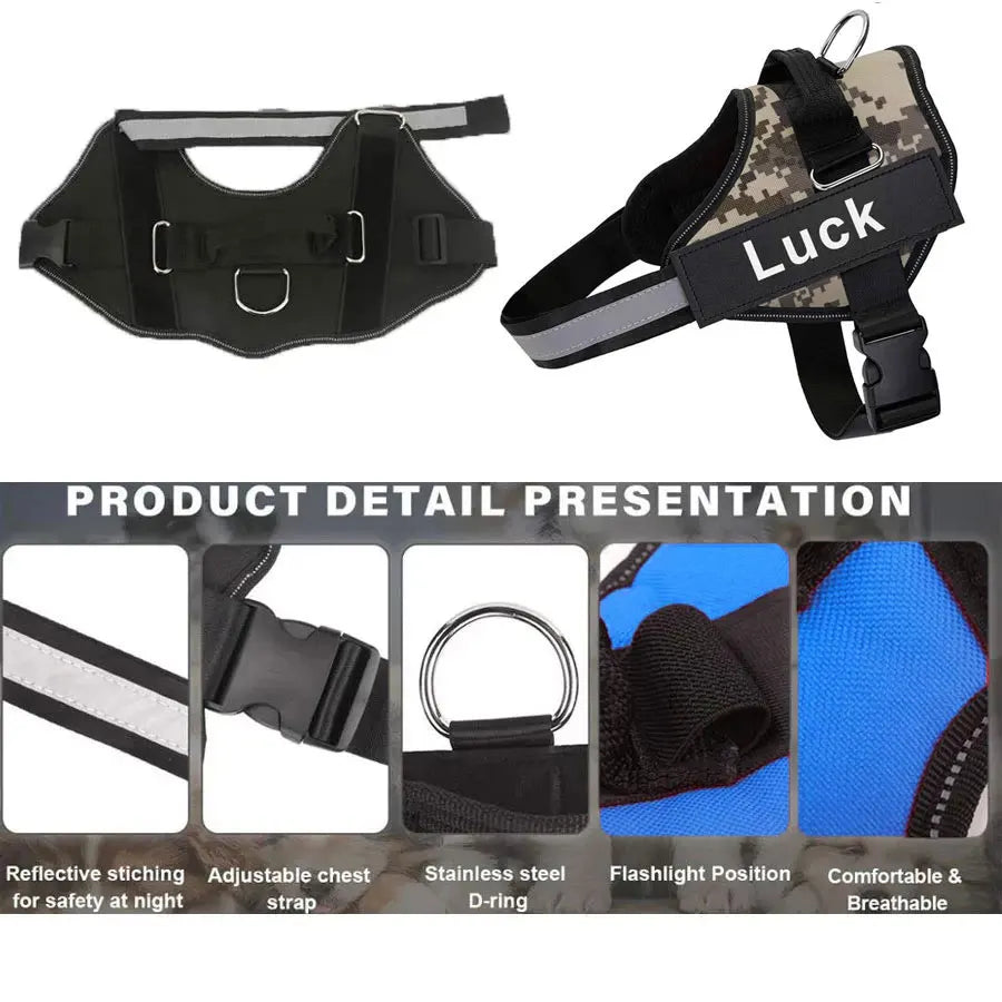 Dog Harness Reflective Vest ID Patch