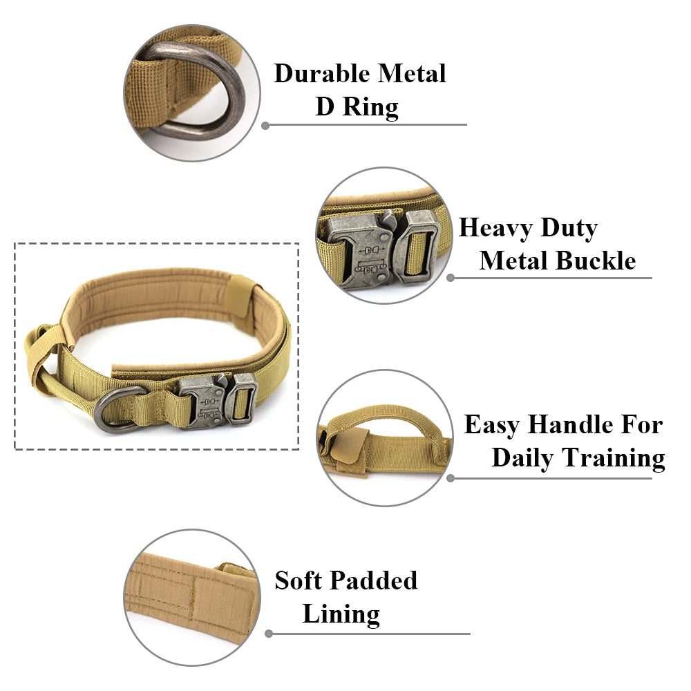 Dog Training Collar. Tactical With Metal Buckle.
