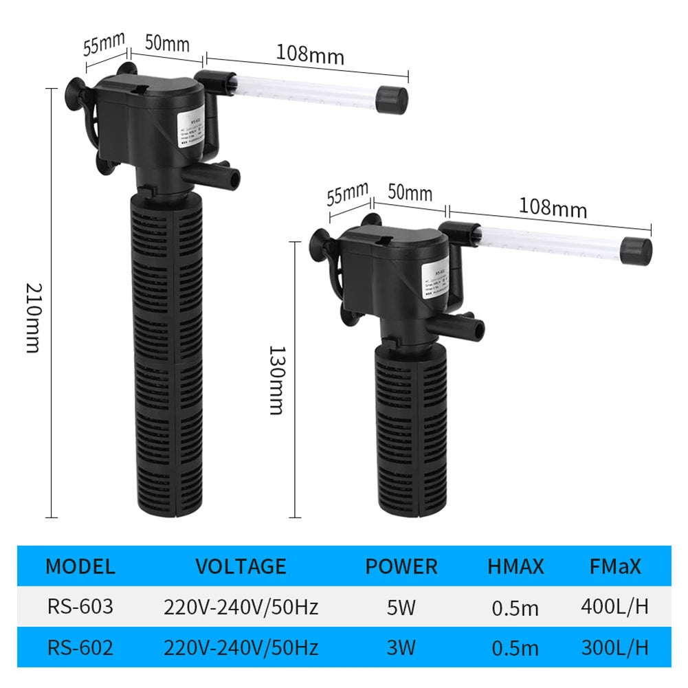 3 in 1 Silent Aeration Water Purifier, Submersible