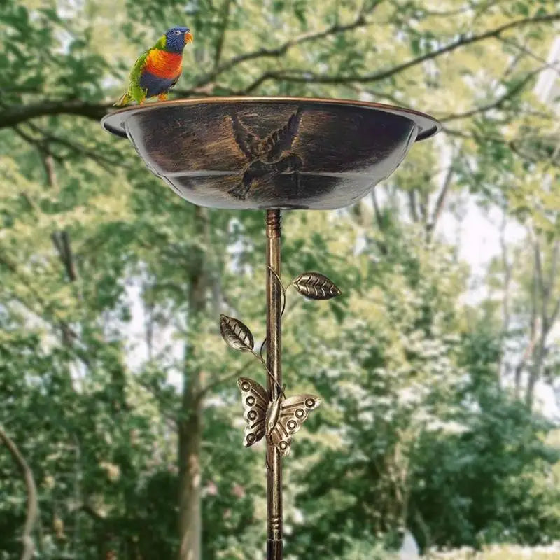 Bird Bath, Outside Vintage Iron Bird Feeder