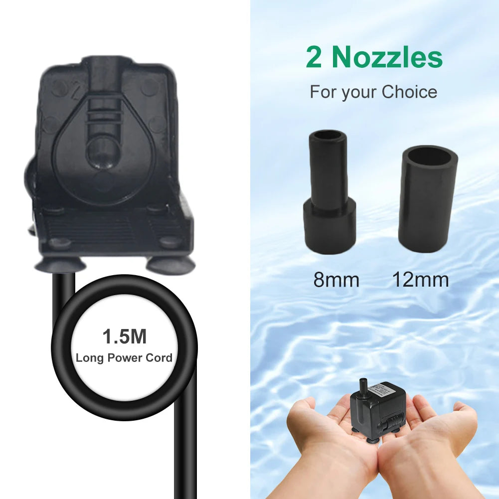 3W/4W/5W/6W Ultra-Quiet Submersible Aquarium Water Pump