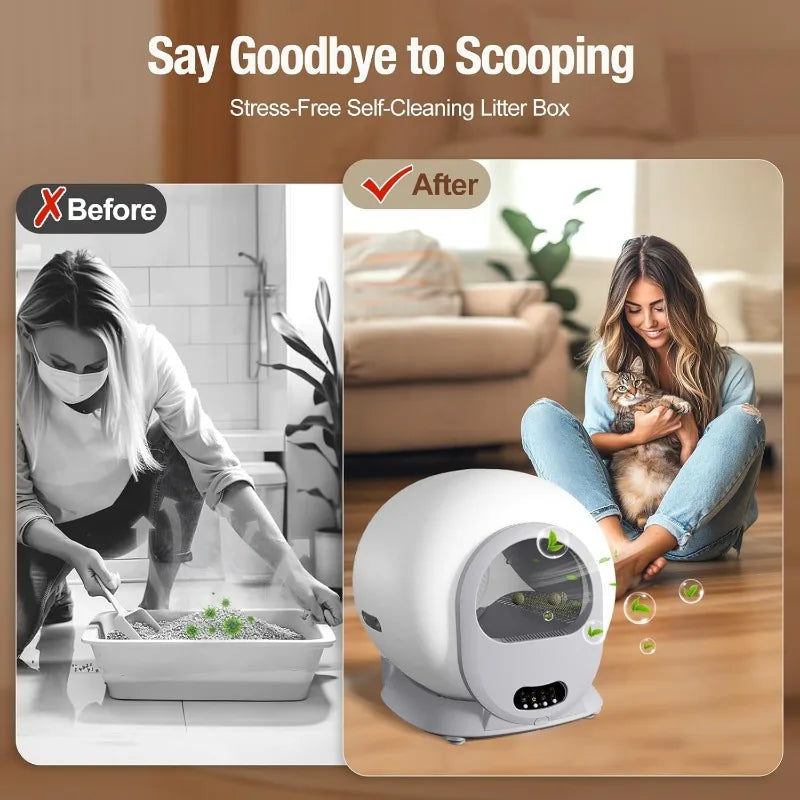 Self Cleaning Litter Box, Odor Removal.