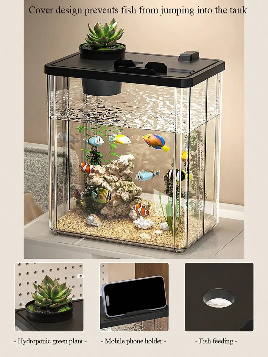 Fish Tank Aquarium Starter Kit, Rectangular
