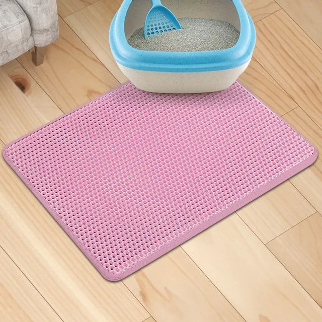 Pet Cat Litter Mat Waterproof Double Layer EVA Foldable Cat Litter Trapping Pet Carpet Bed Pads For Cats Pet Clean Supplies