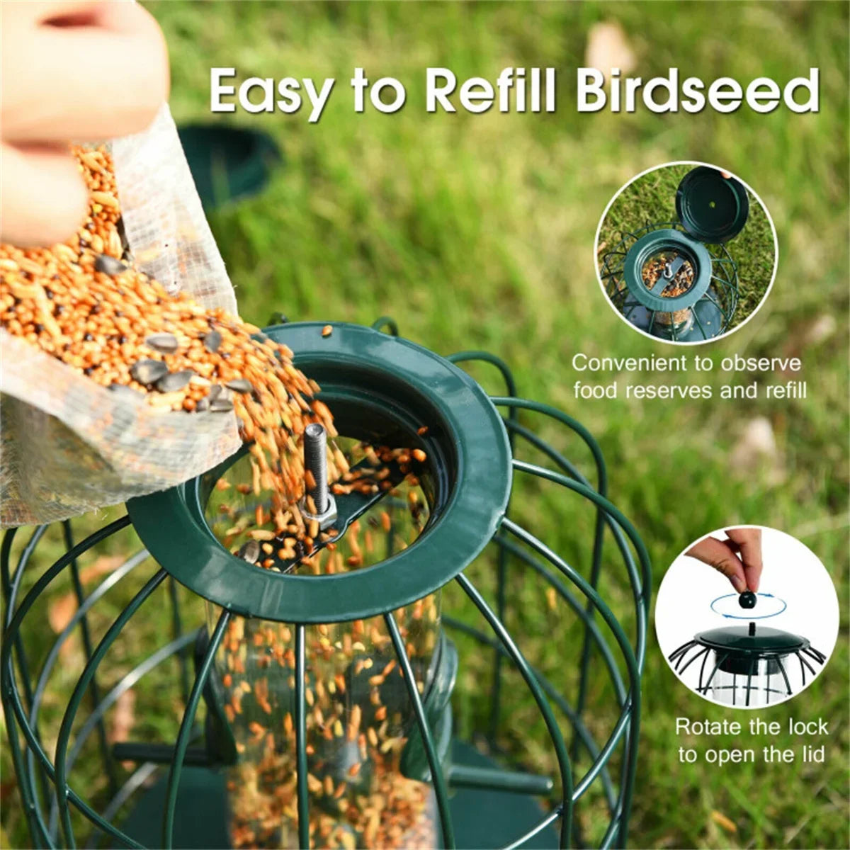 Bird Feeder 7'' x7'' x10'' Small Animals Feeding & Watering