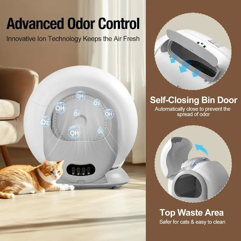 Self Cleaning Litter Box, Odor Removal.