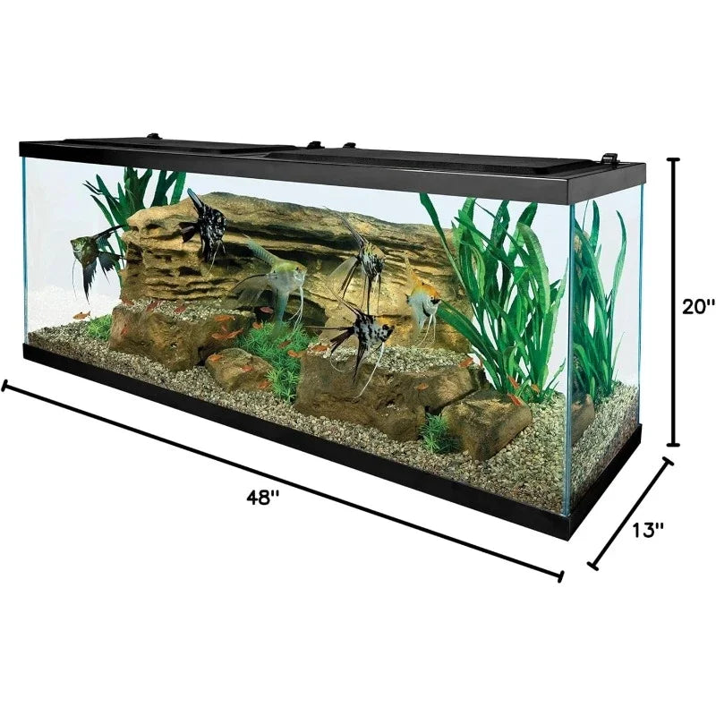 Rectangular Fish Tank, Glass Aquarium 55 Gallons