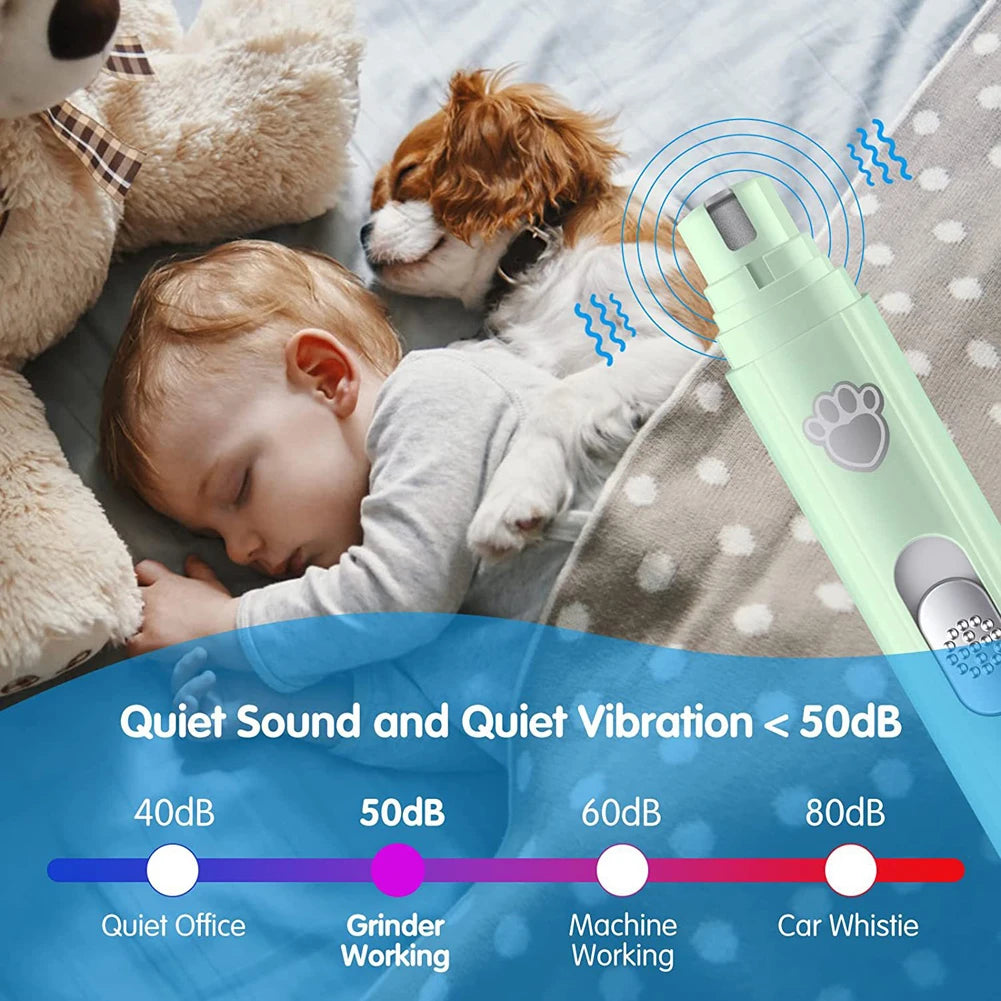 Electric Dog Nail Grinder USB Rechargeable LED