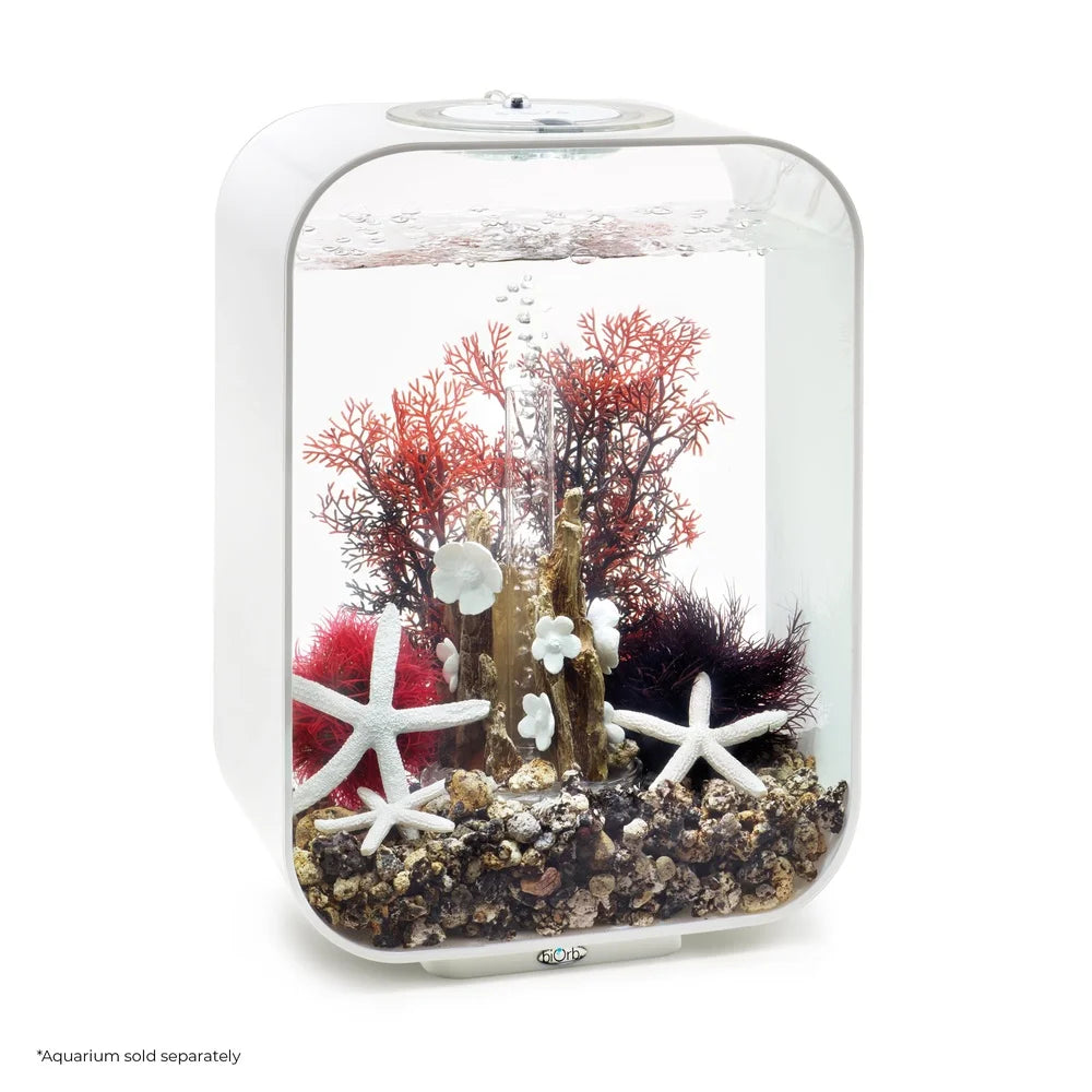 Red Forest Aquarium Decor Set with Sculpture Plants