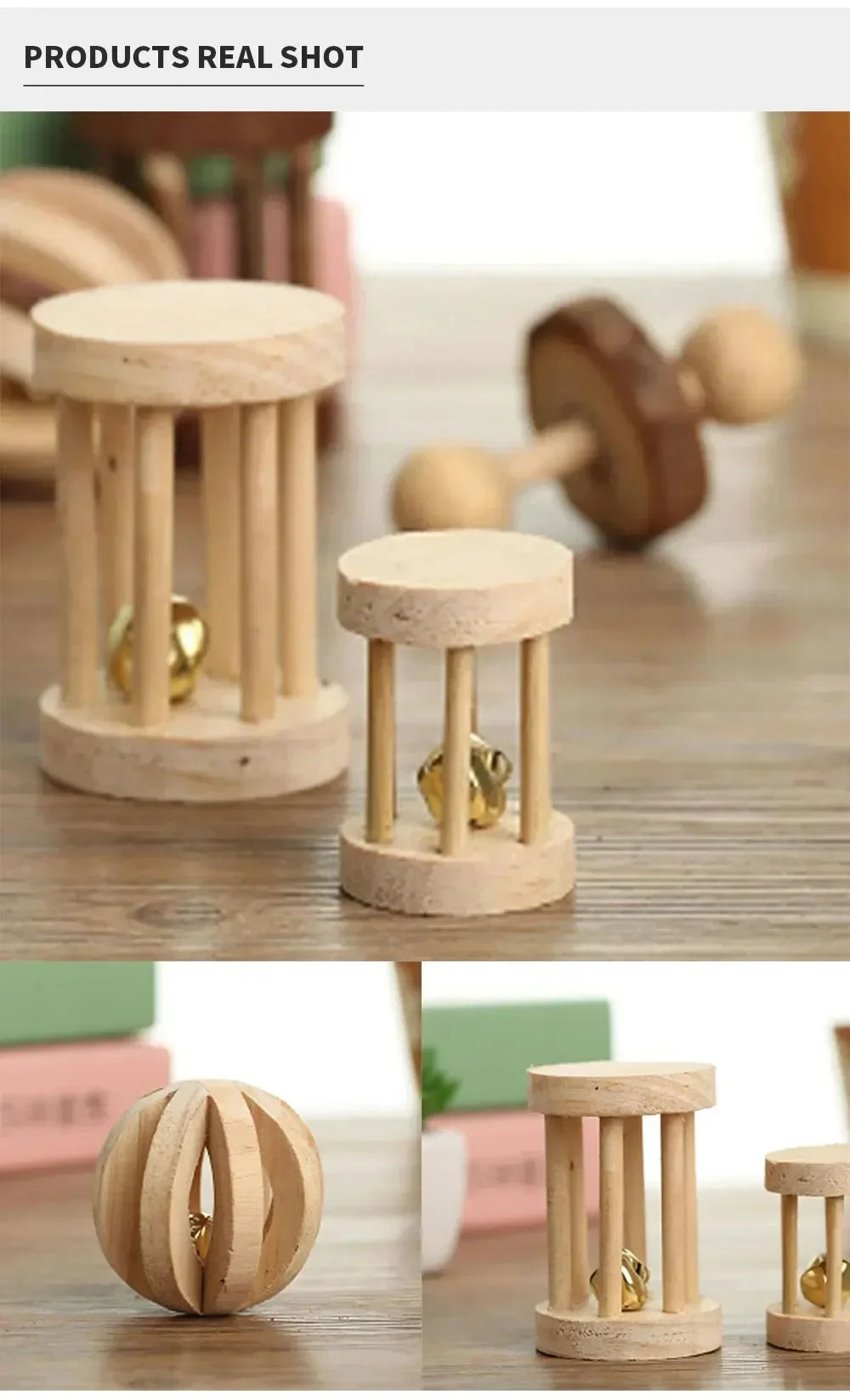 Cute Rabbit Wooden Chew Toys for Guinea Pigs Rat