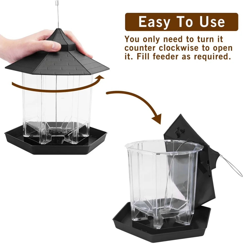 Wild Bird Hangable Feeder Outdoor Container With Rope