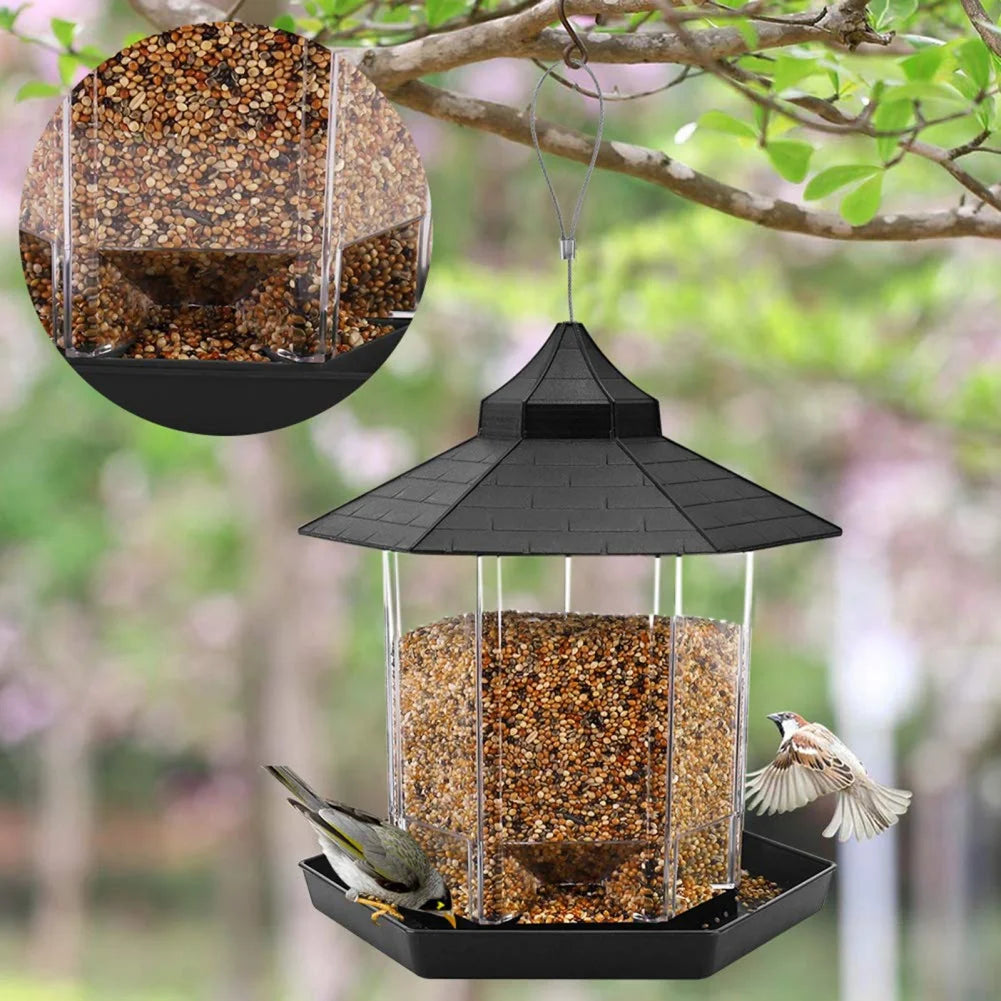 Wild Bird Hangable Feeder Outdoor Container With Rope