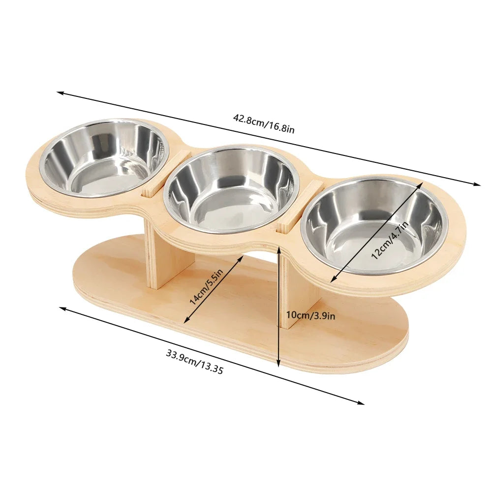 Cat 3 Bowls in 1 Feeder Feeding & Watering Supplies
