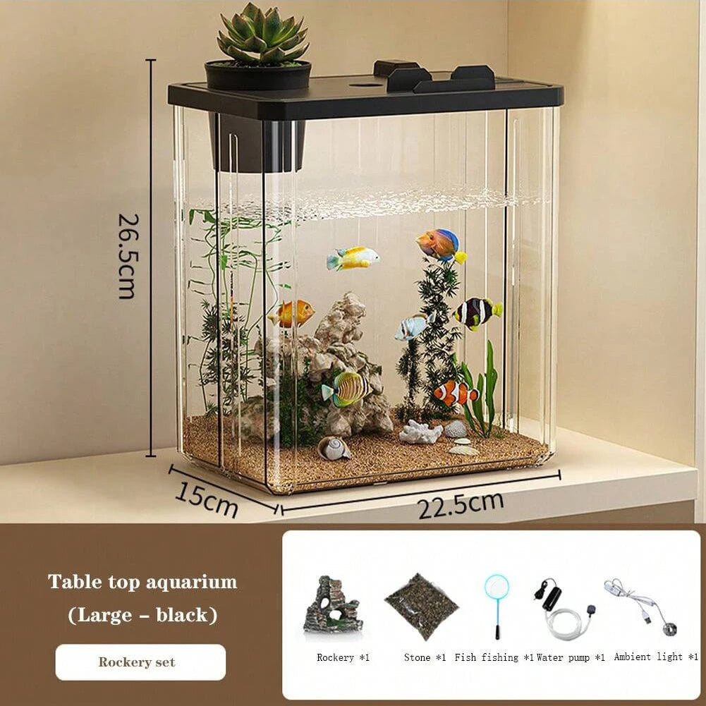 Fish Tank Aquarium Starter Kit, Rectangular