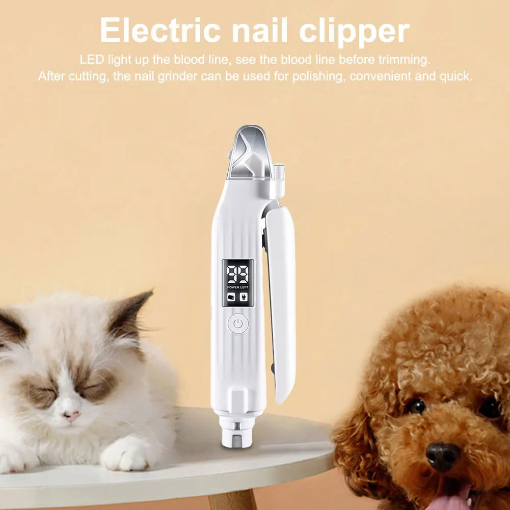 2 in 1 Electric Pet Nail Trimmer Quiet