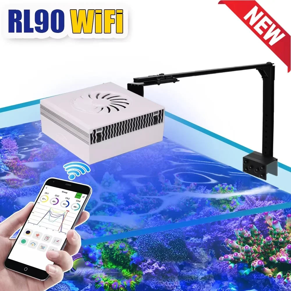 RL90 WiFi Aquarium LED Lighting 100W, Marine Tank.