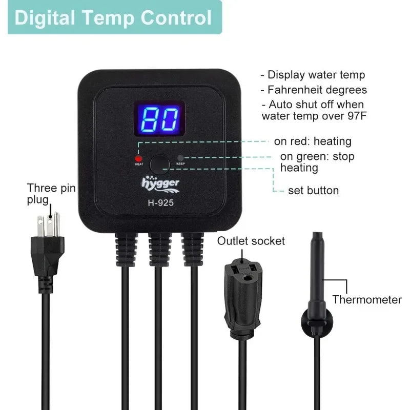 500W Aquarium Heater with Digital Display Thermostat