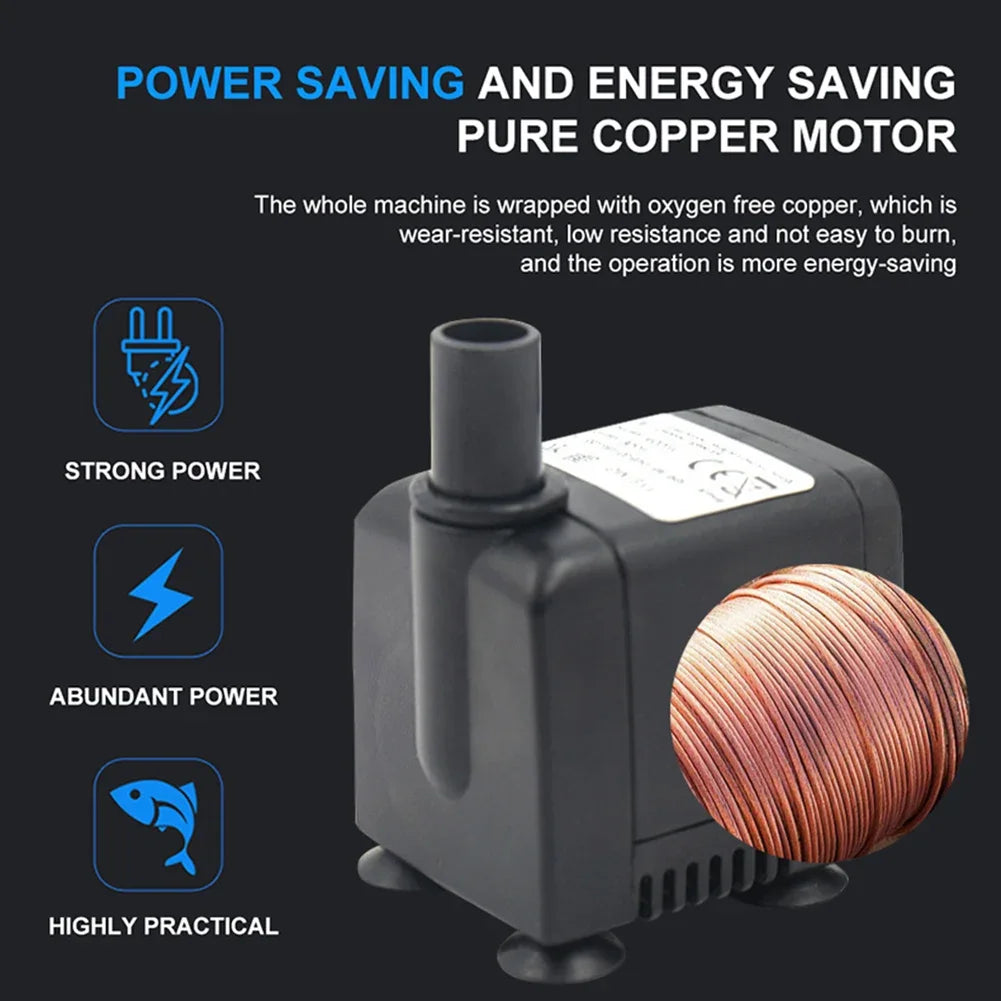3W/4W/5W/6W Ultra-Quiet Submersible Aquarium Water Pump