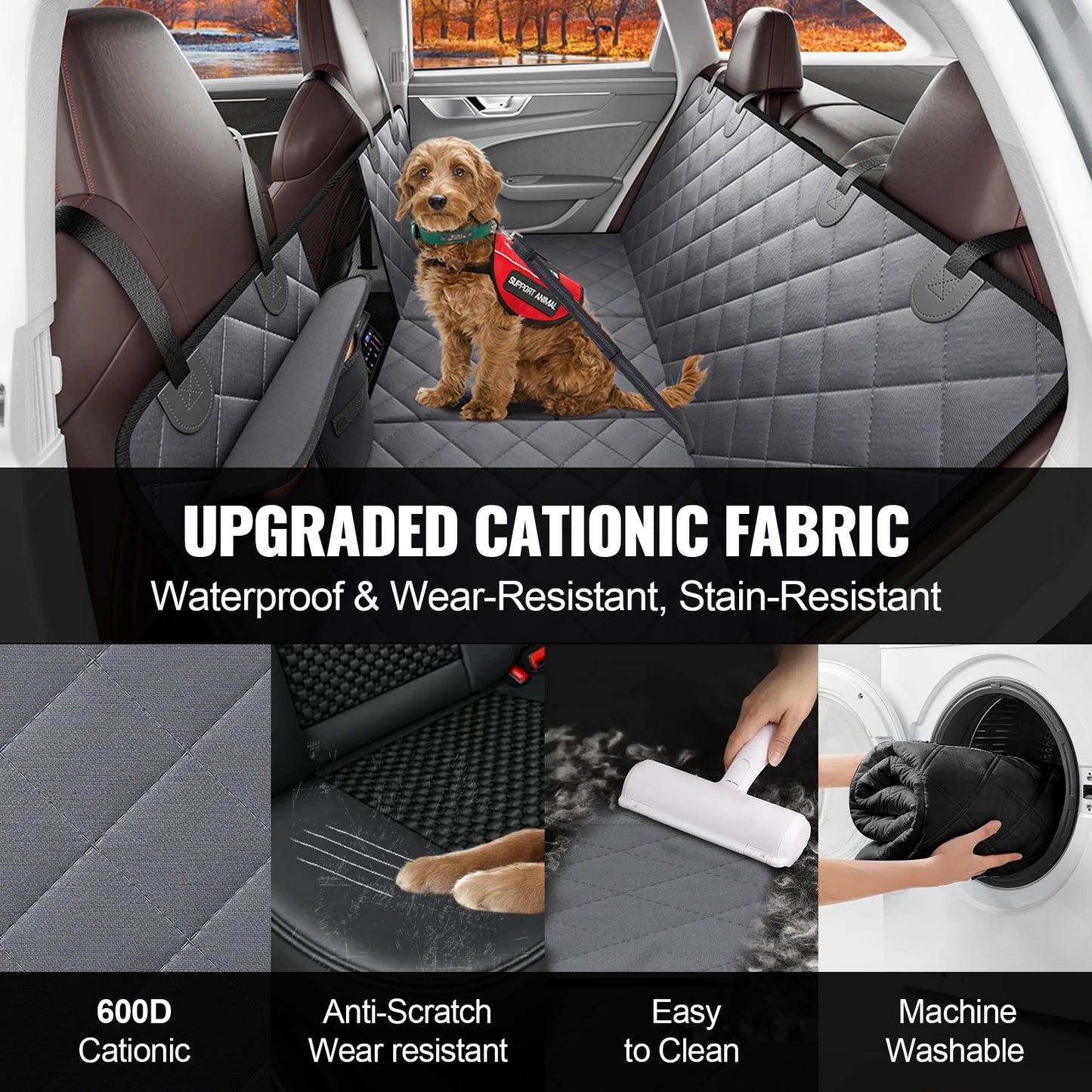 Back Seat Extender for Dogs Waterproof Hard Bottom