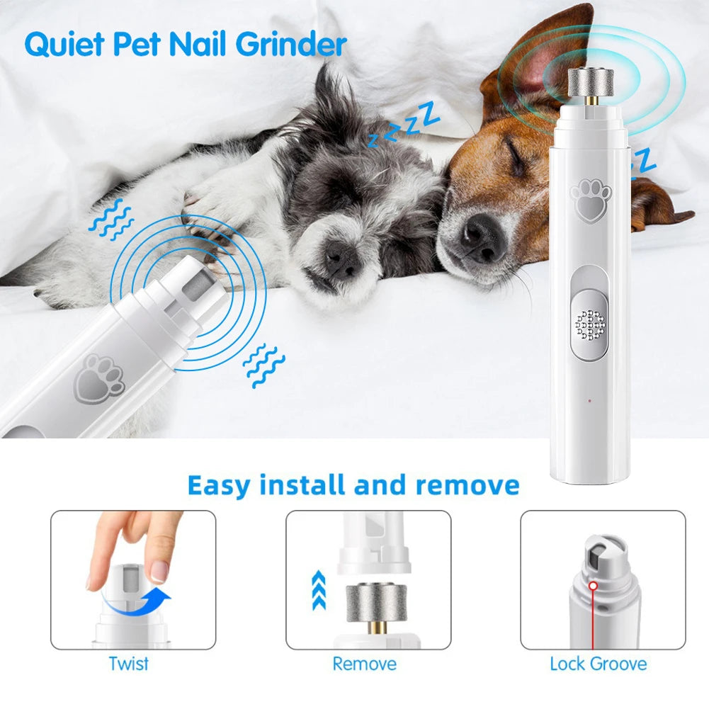Electric Dog Nail Grinder USB Rechargeable LED