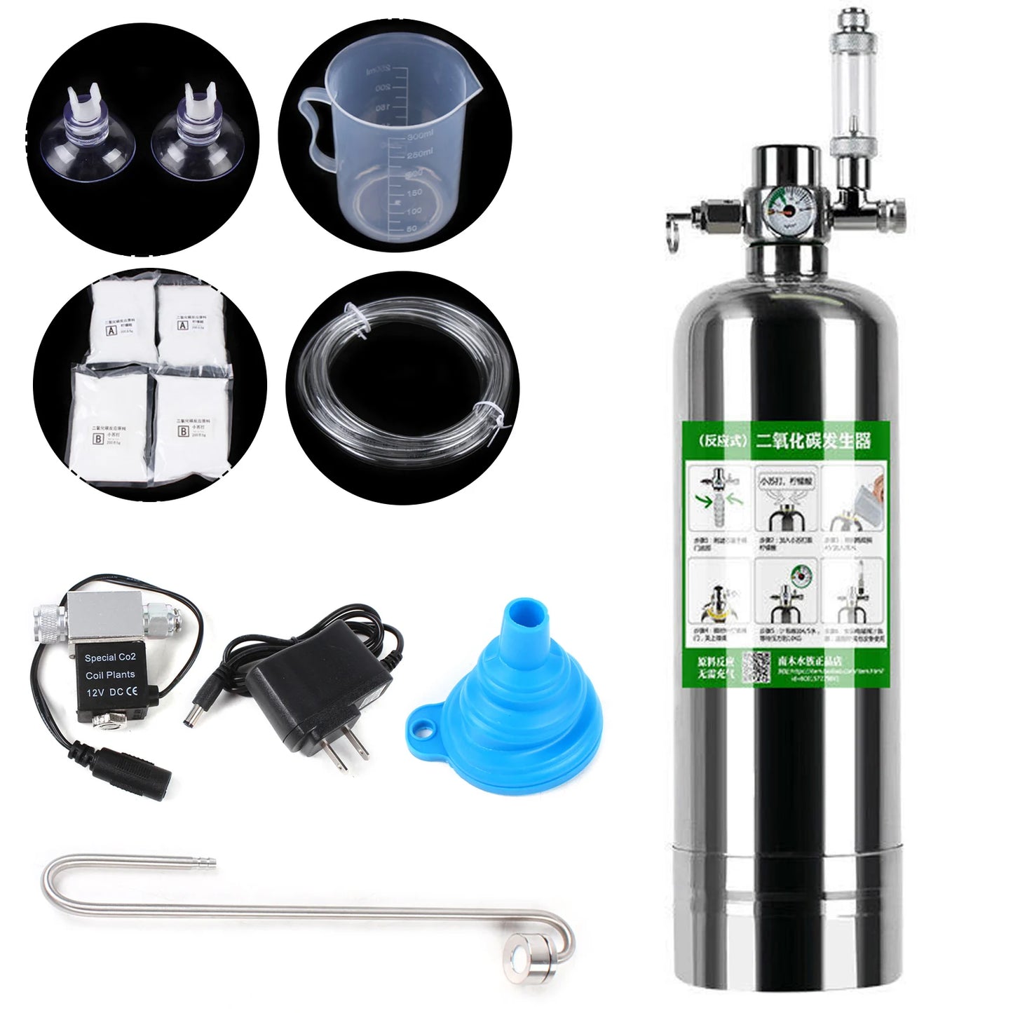 Aquarium CO2 Generator system Kit Stainless Steel