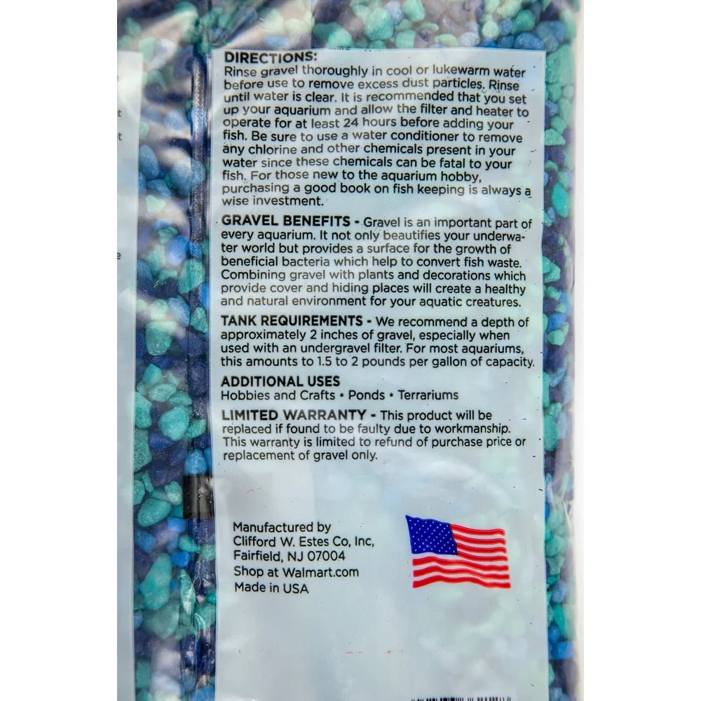 Mixed Blue Aquarium Gravel 25 lb Decorative