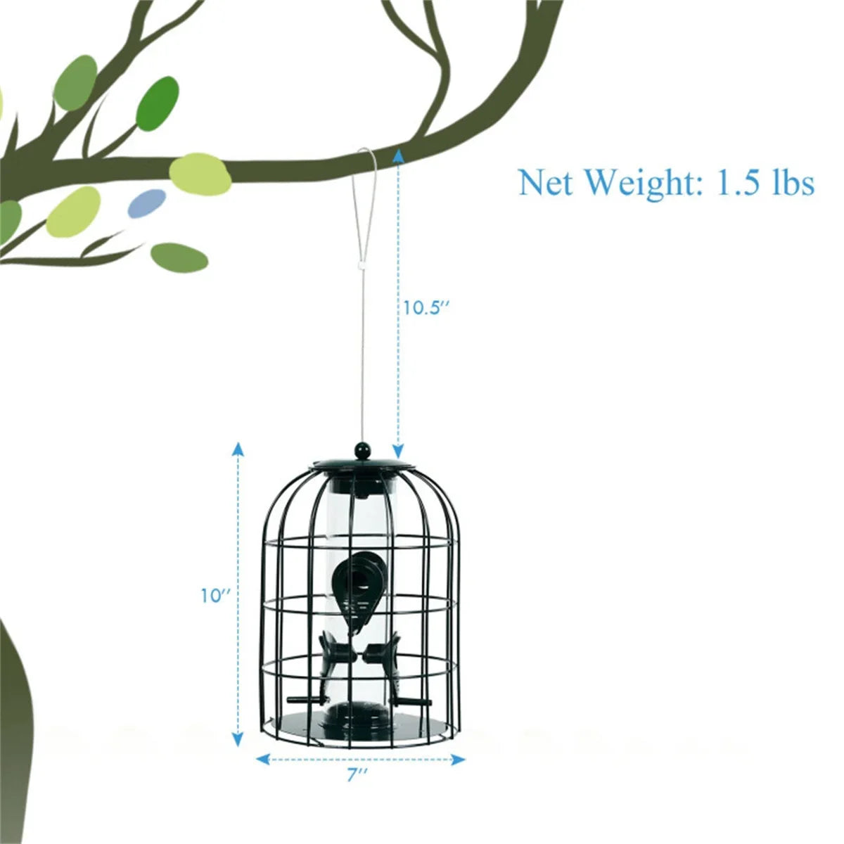 Bird Feeder 7'' x7'' x10'' Small Animals Feeding & Watering