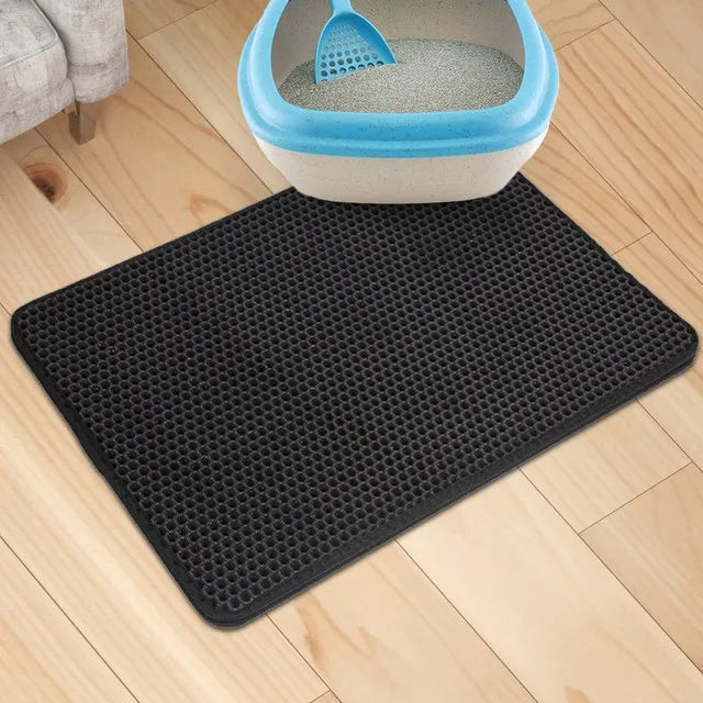 Pet Cat Litter Mat Waterproof Double Layer EVA Foldable Cat Litter Trapping Pet Carpet Bed Pads For Cats Pet Clean Supplies