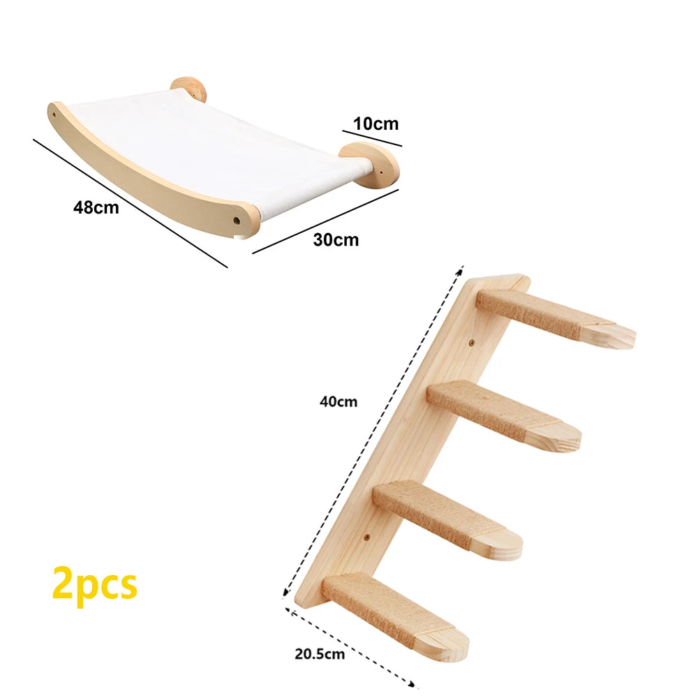 Cat Tree Wall Mounted Climbing Shelves with Ladder.