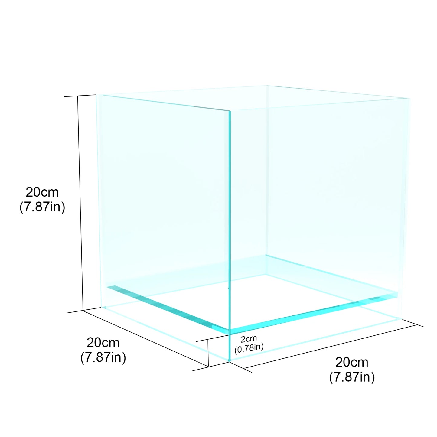 Rimless Low Iron Fish Tank Ultra-White Translucent Glass