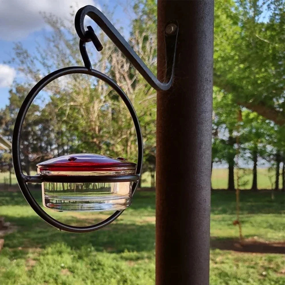 Hummingbird Drinker Feeder with Red Glass Bowl