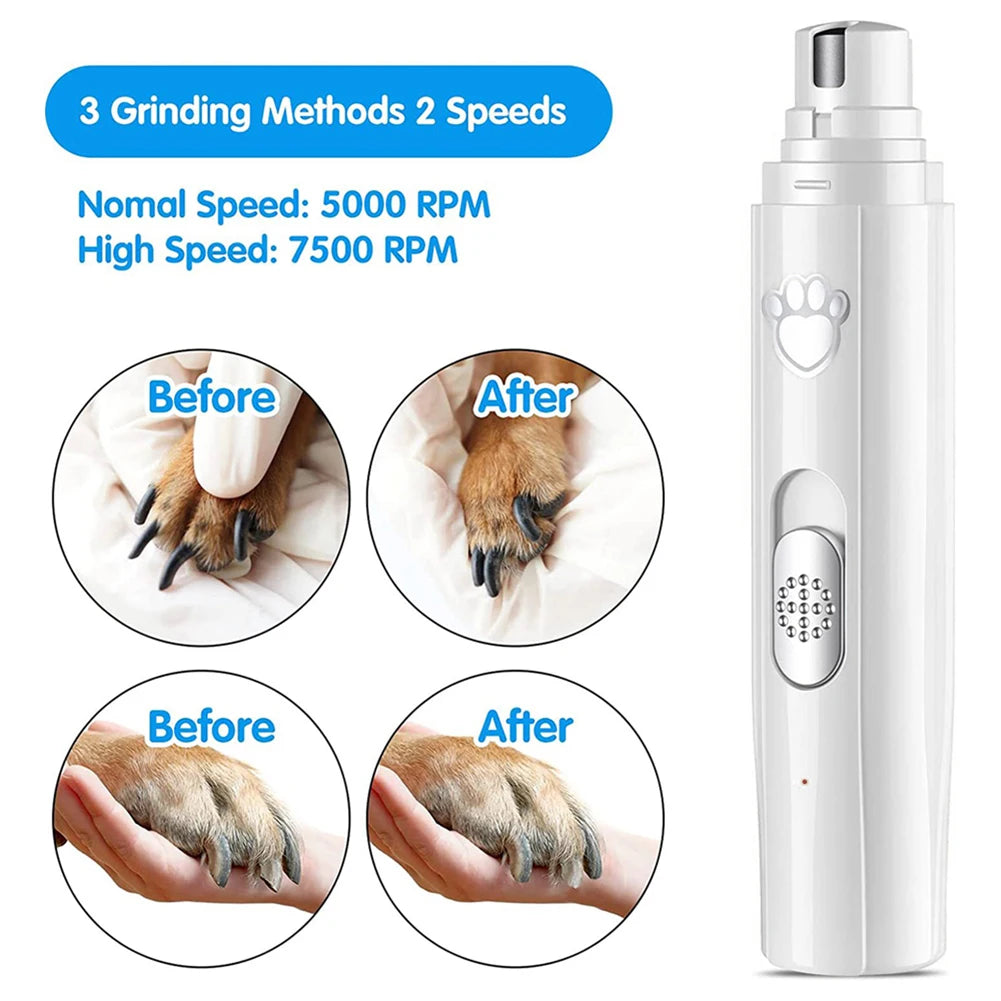 Electric Dog Nail Grinder USB Rechargeable LED