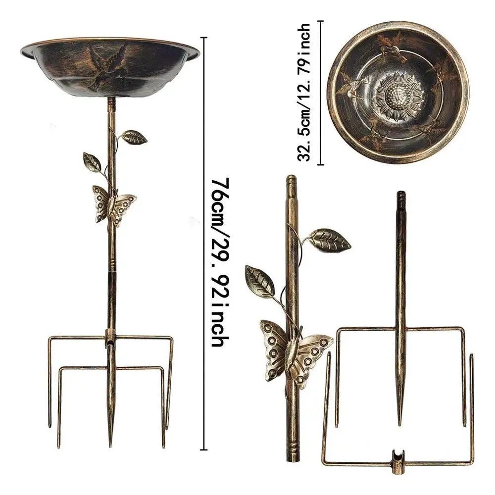 Bird Bath, Outside Vintage Iron Bird Feeder