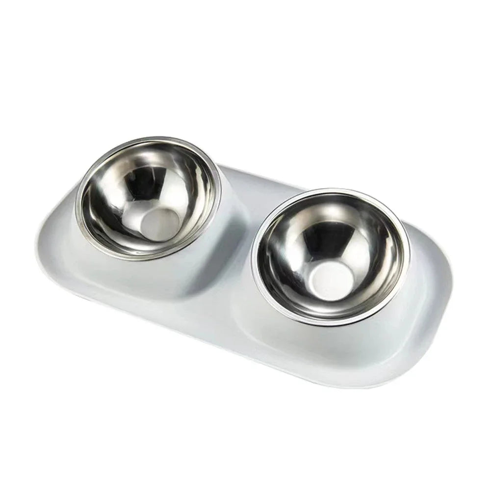Stainless Steel Cat Dog Bowl Double Container