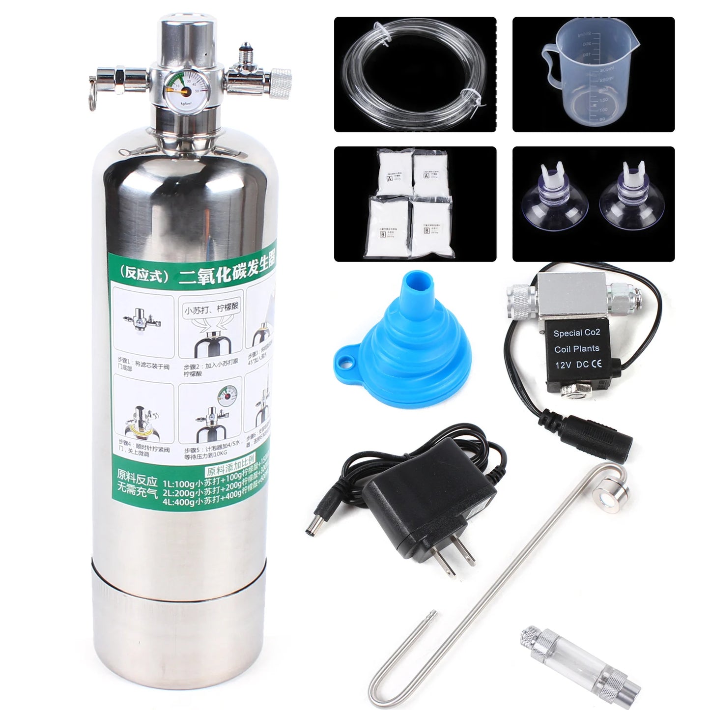 Aquarium CO2 Generator system Kit Stainless Steel