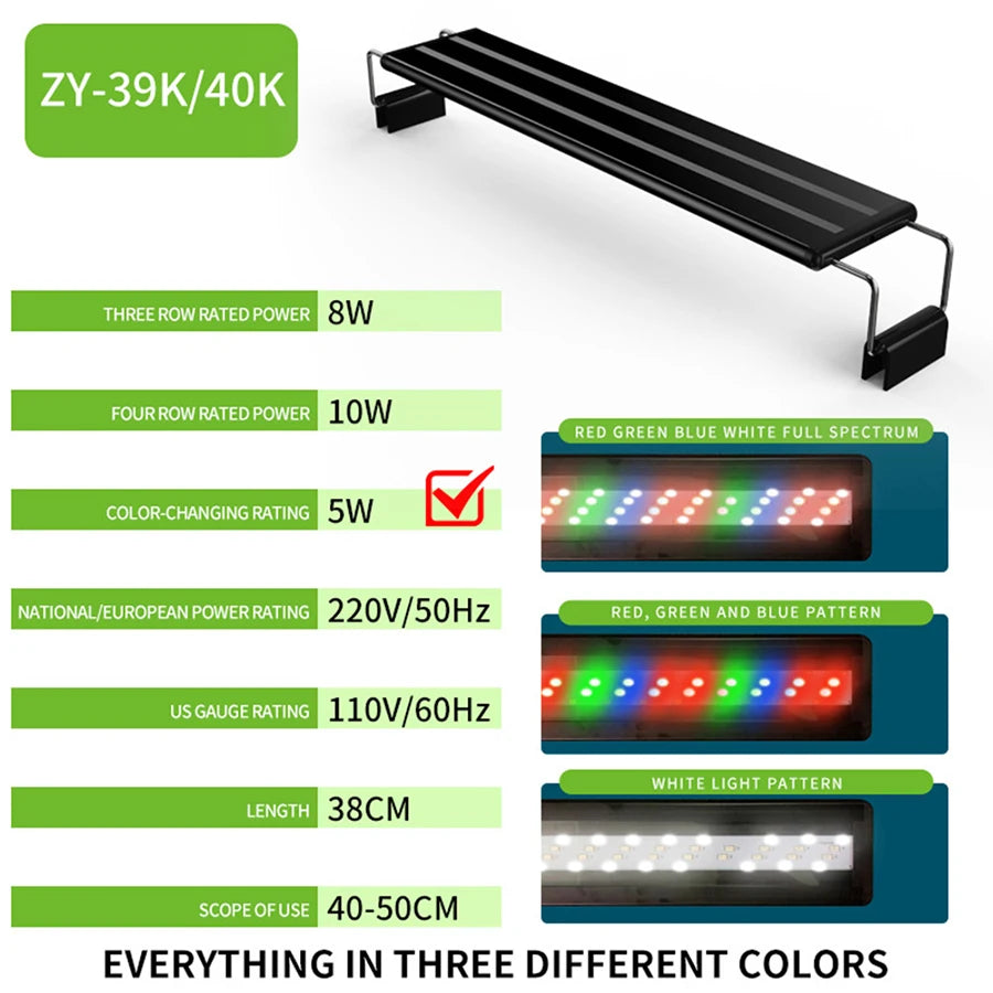 38cm 5W LED Aquarium Light For Fish