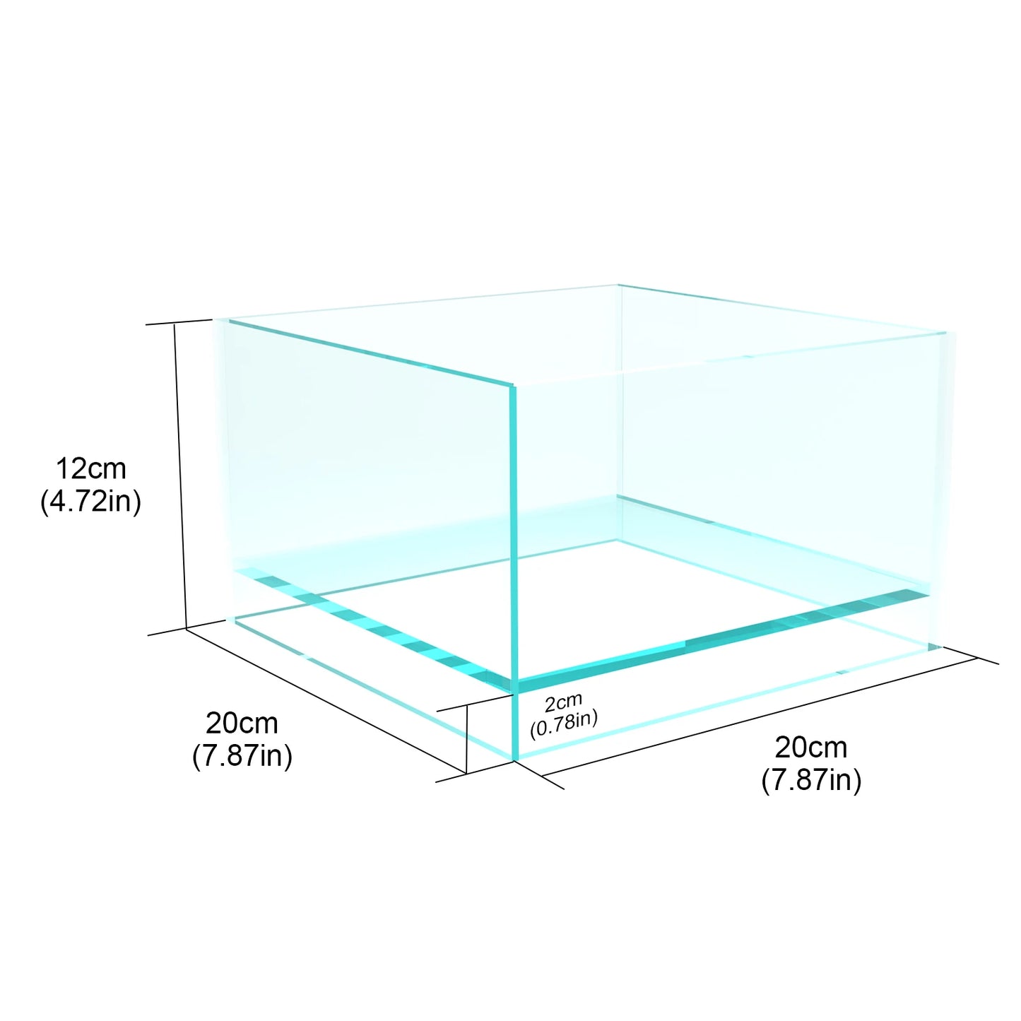 Rimless Low Iron Fish Tank Ultra-White Translucent Glass