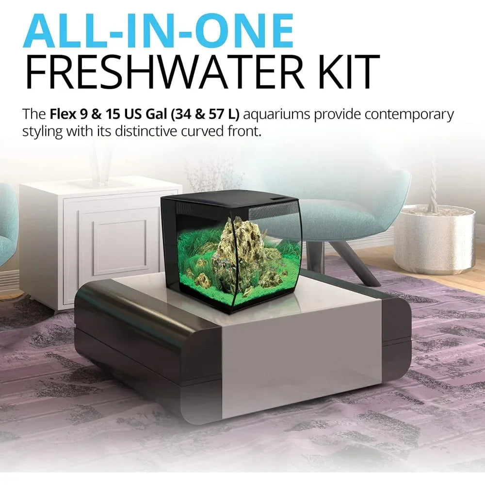 Flex Freshwater Aquarium Kit – 15 Gallon,