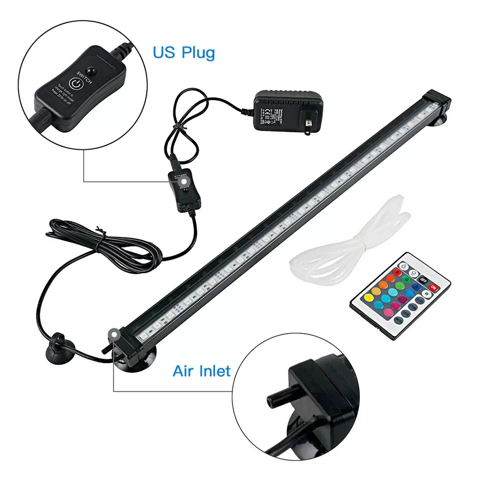 Aquarium Underwater Air Bubble LED Light Fish Tank