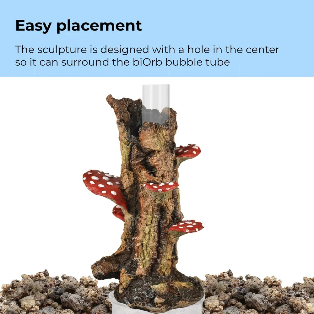 Mushroom Trunk Sculpture Aquarium Ornament Resin Decor