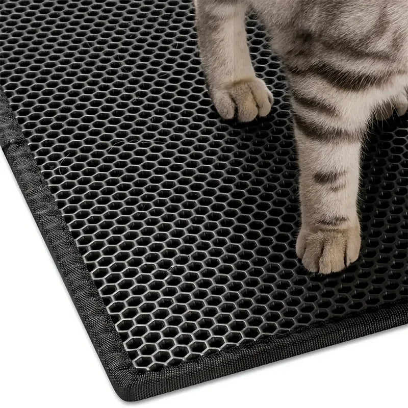 Double layer honeycomb cat litter mat