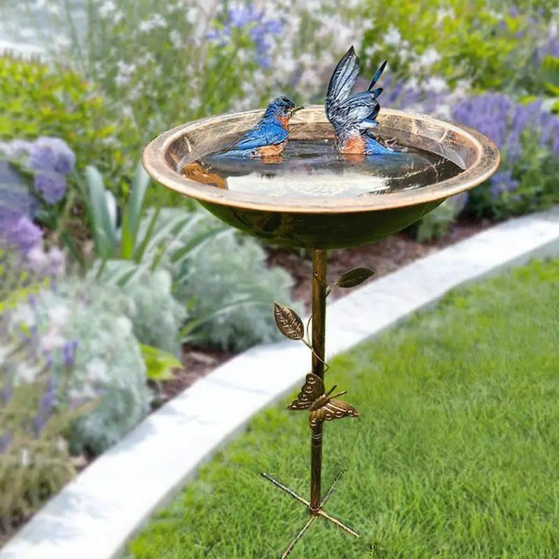 Bird Bath, Outside Vintage Iron Bird Feeder