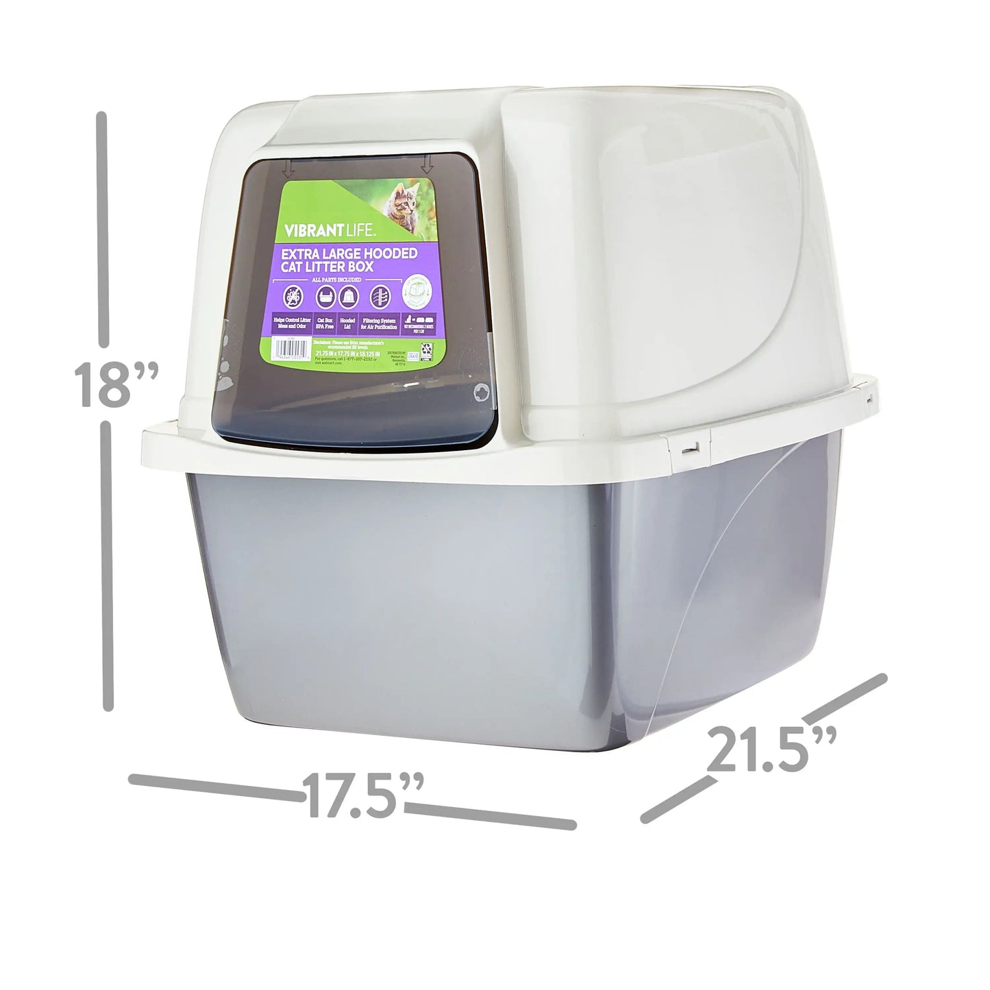 Extra Large Hooded Cat Litter Box. Air Purifying.