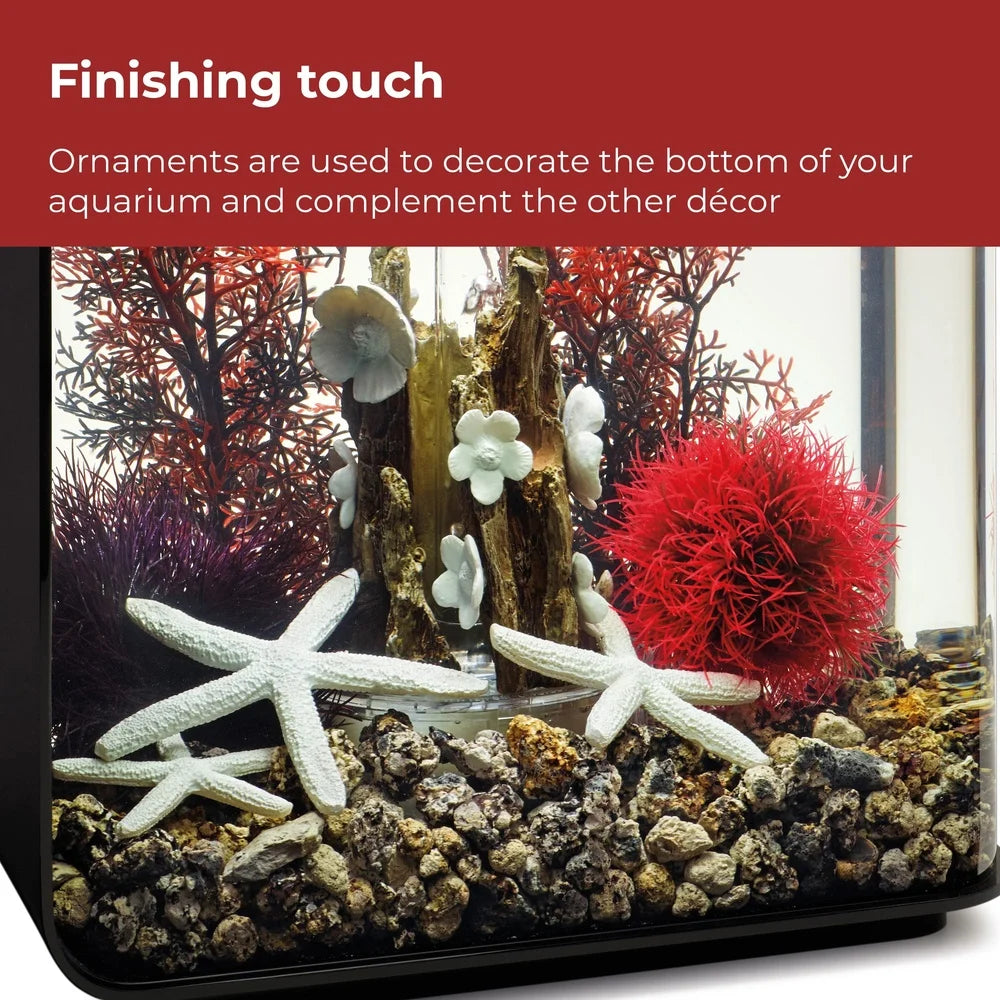 Red Forest Aquarium Decor Set with Sculpture Plants