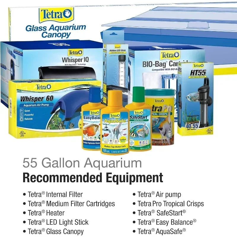 NEW Glass Aquarium 55 Gallons, Rectangular Fish Tank (NV52018) 55 Gallons Free delivery
