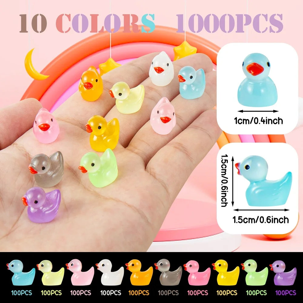1000Pcs Luminous Mini Resin Duck