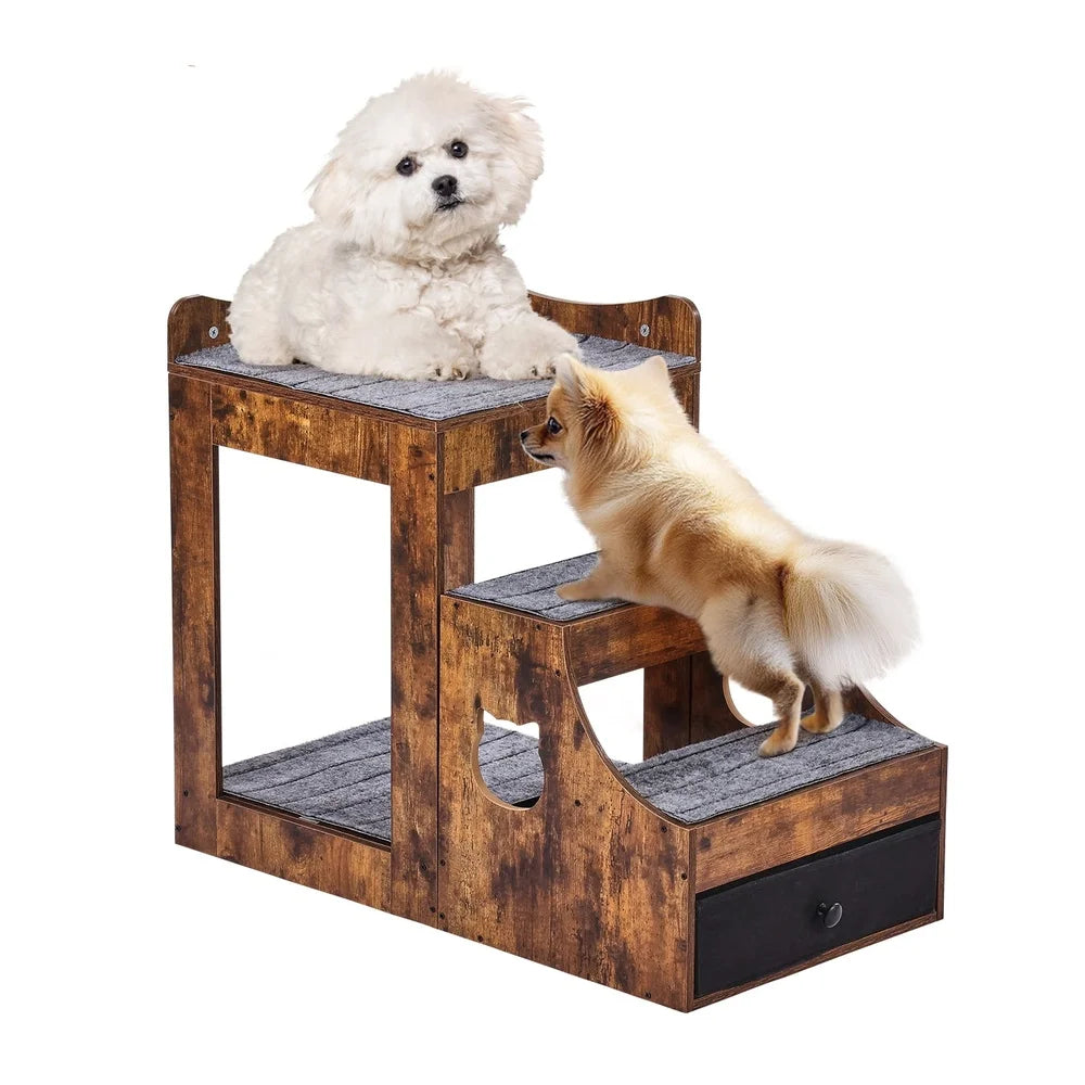 Double-Deck Pet Bed with Detachable Steps