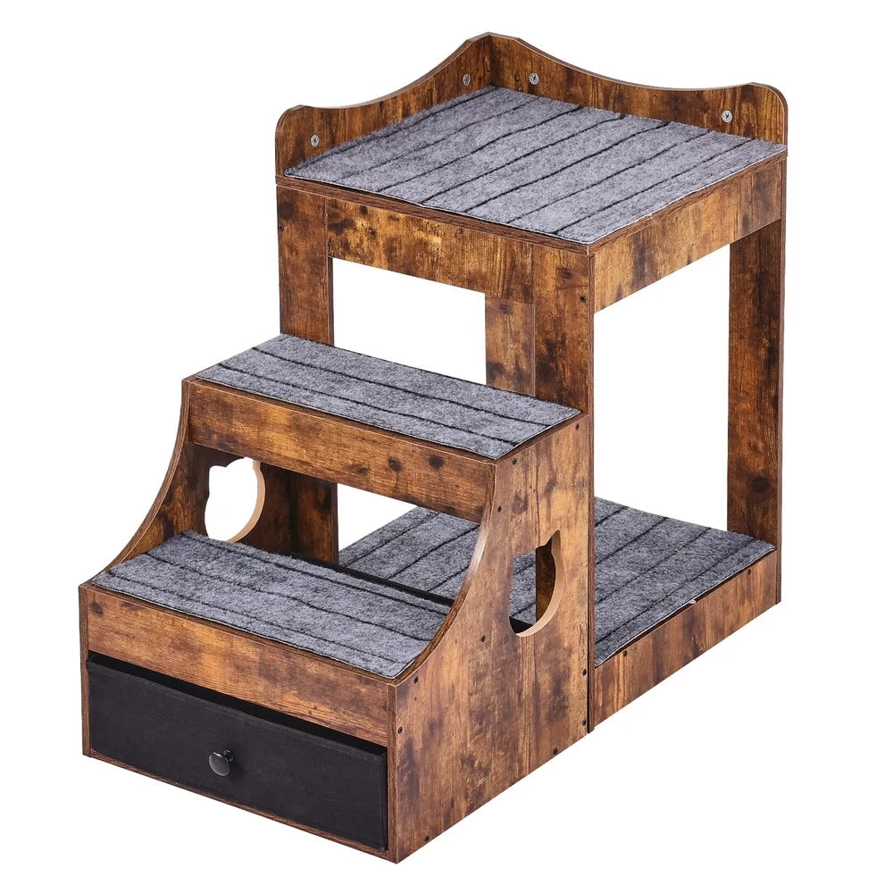 Double-Deck Pet Bed with Detachable Steps