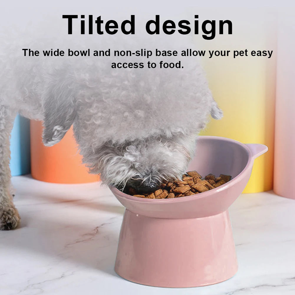 Tilted Cat Food Bowl Elevate Ergonomic Raised