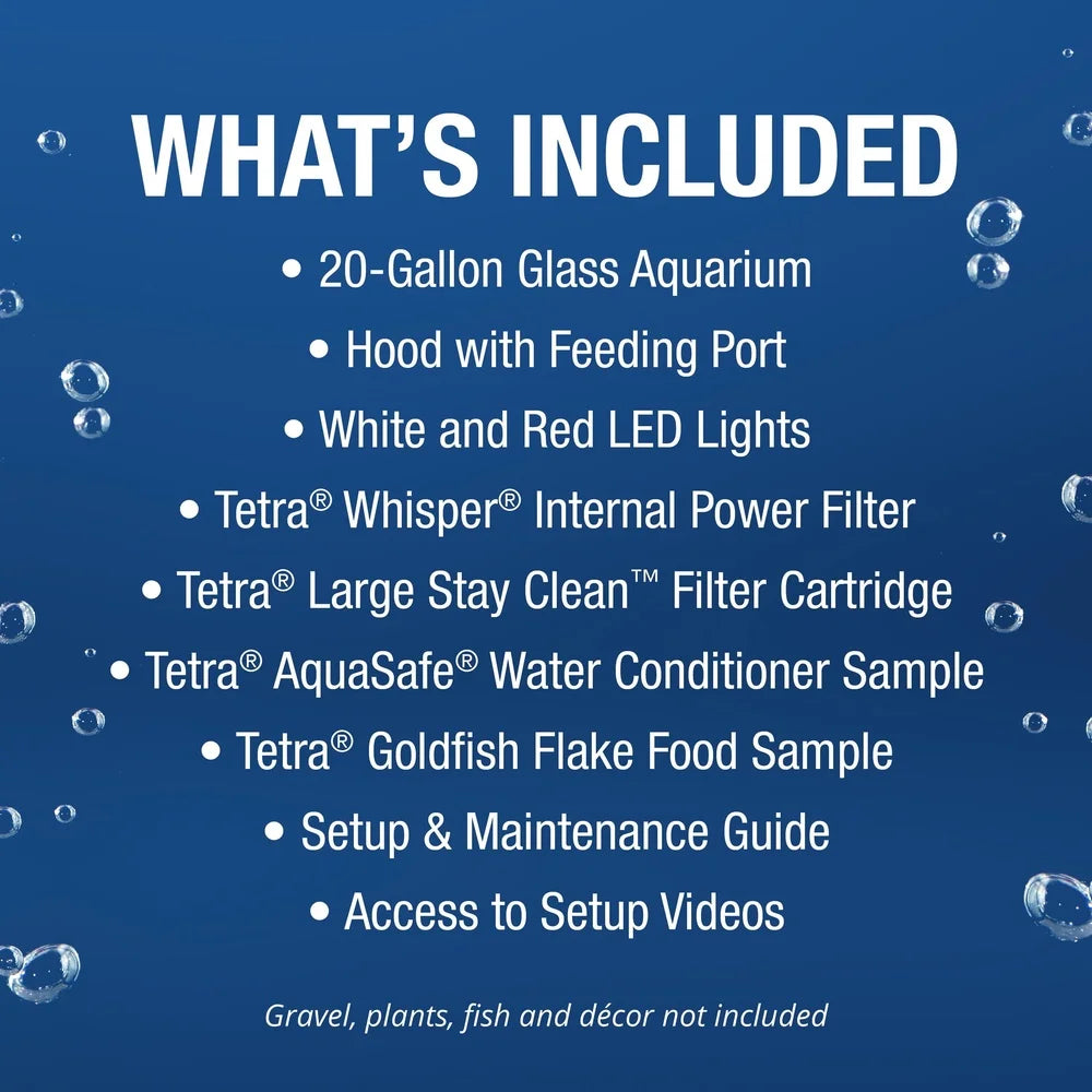 Complete LED Aquarium Kit 20 Gallon Glass Tank